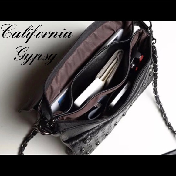 Large Studded Skull Crossbody Bag - Picture 4 of 10